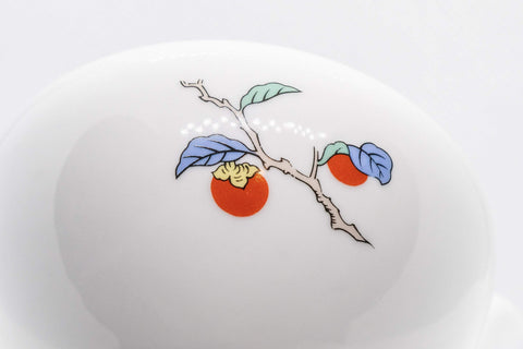 Tezumi — Japanese Kyusu - Persimmon Porcelain Arita-yaki Debeso Teapot - 315ml — interior view showing the filter