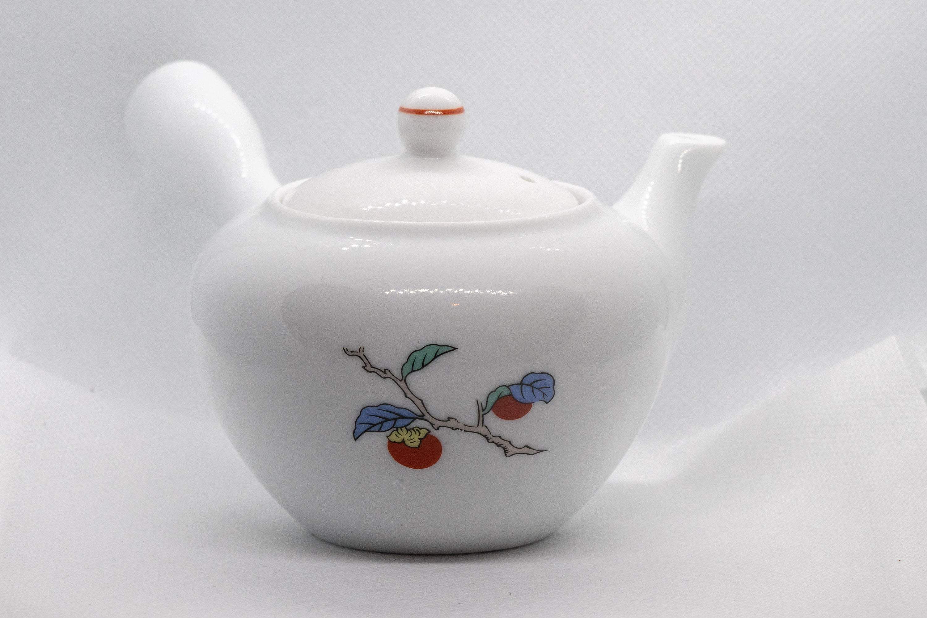 Japanese Kyusu - Persimmon Porcelain Arita-yaki Debeso Teapot - 315ml - Tezumi