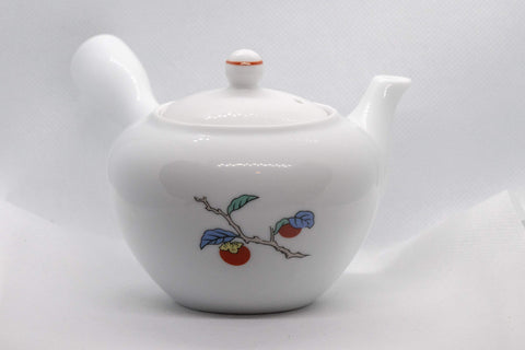 Tezumi — Japanese Kyusu - Persimmon Porcelain Arita-yaki Debeso Teapot - 315ml — three-quarter view