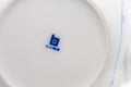 Japanese Kyusu - White Porcelain Blue Orchids Teapot - 375ml - closeup of the underside showing the blue maker's mark