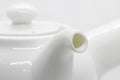 Tezumi — Japanese Kyusu - Porcelain Striped Debeso Teapot - 350ml — side profile showing the spout and handle