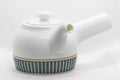 Tezumi — Japanese Kyusu - Porcelain Striped Debeso Teapot - 350ml — three-quarter view