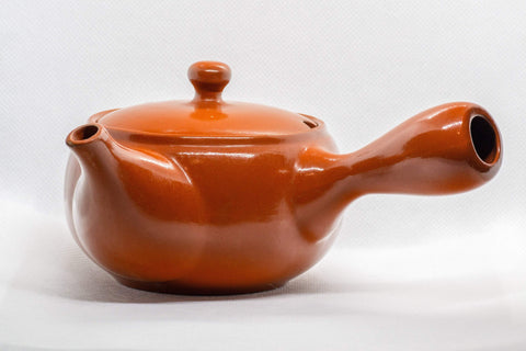 Japanese Kyusu - Floral Red Shudei Tokoname-yaki Ceramic Teapot - 300ml - Tezumi