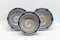 Japanese Teacups - Set of 3 Stoneware Senchawan - 100ml - the three cups arranged to show their interiors