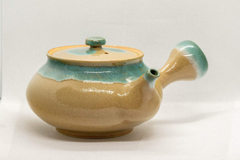 Japanese Kyusu - Turquoise Agano-yaki Do-ake Teapot - 360ml