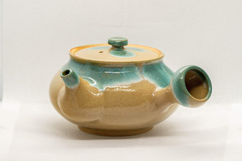 Japanese Kyusu - Turquoise Agano-yaki Do-ake Teapot - 360ml