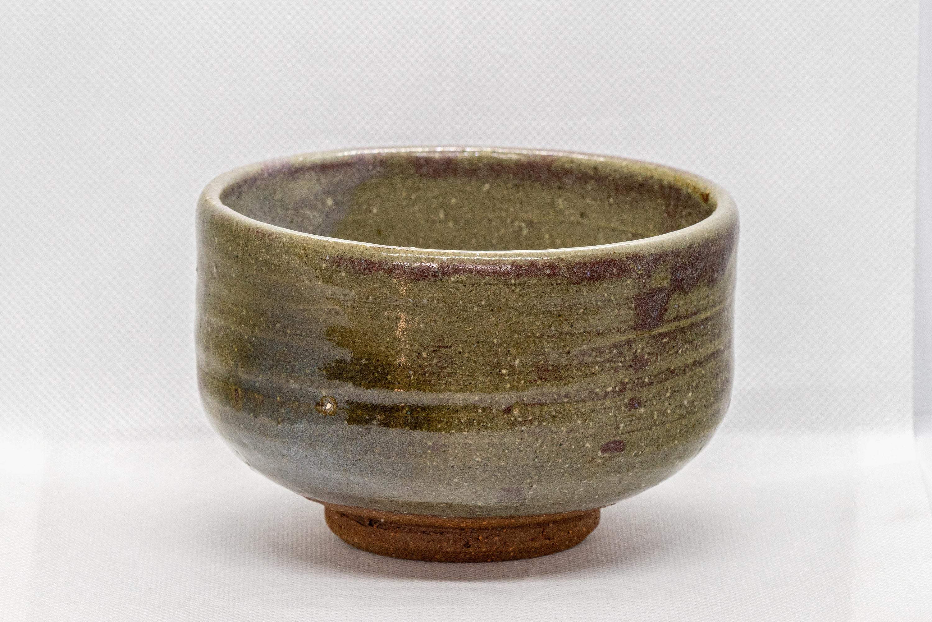 Japanese Matcha Bowl - Olive Green Hantsutsu-gata Chawan - 450ml - Tezumi
