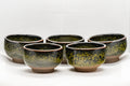 Tezumi — Japanese Teacups - Set of 5 Tenmoku Glazed Guinomi - 50ml — front view