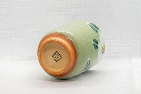 Japanese Teacup - Camellias Glazed Tsutsu-gata Yunomi - 200ml