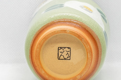 Japanese Teacup - Camellias Glazed Tsutsu-gata Yunomi - 200ml