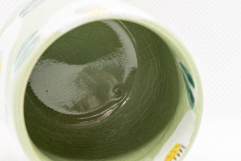 Japanese Teacup - Camellias Glazed Tsutsu-gata Yunomi - 200ml