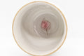 Tezumi — Japanese Teacup - 夭窯 Striped White Yunomi - 150ml — tipped to show the interior