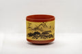 Japanese Teacups - Set of 3 Mountainous Tokoname-yaki Yunomi - 125ml - front view of a single cup showing the mountain landscape scene