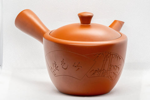 Japanese Kyusu - 煌堂 Koudo Morita Kanji Bamboo Tokoname-yaki Debeso Teapot - 480ml