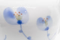 Japanese Kyusu - White Porcelain Blue Orchids Teapot - 375ml - closeup of the blue orchid painting