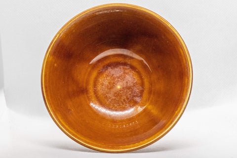 Japanese Matcha Bowl - Komogai-nari Hatazori-gata Chawan - 200ml - top-down view showing the glazed interior