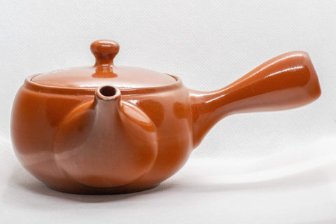 Japanese Kyusu - Floral Red Shudei Tokoname-yaki Ceramic Teapot - 300ml - Tezumi