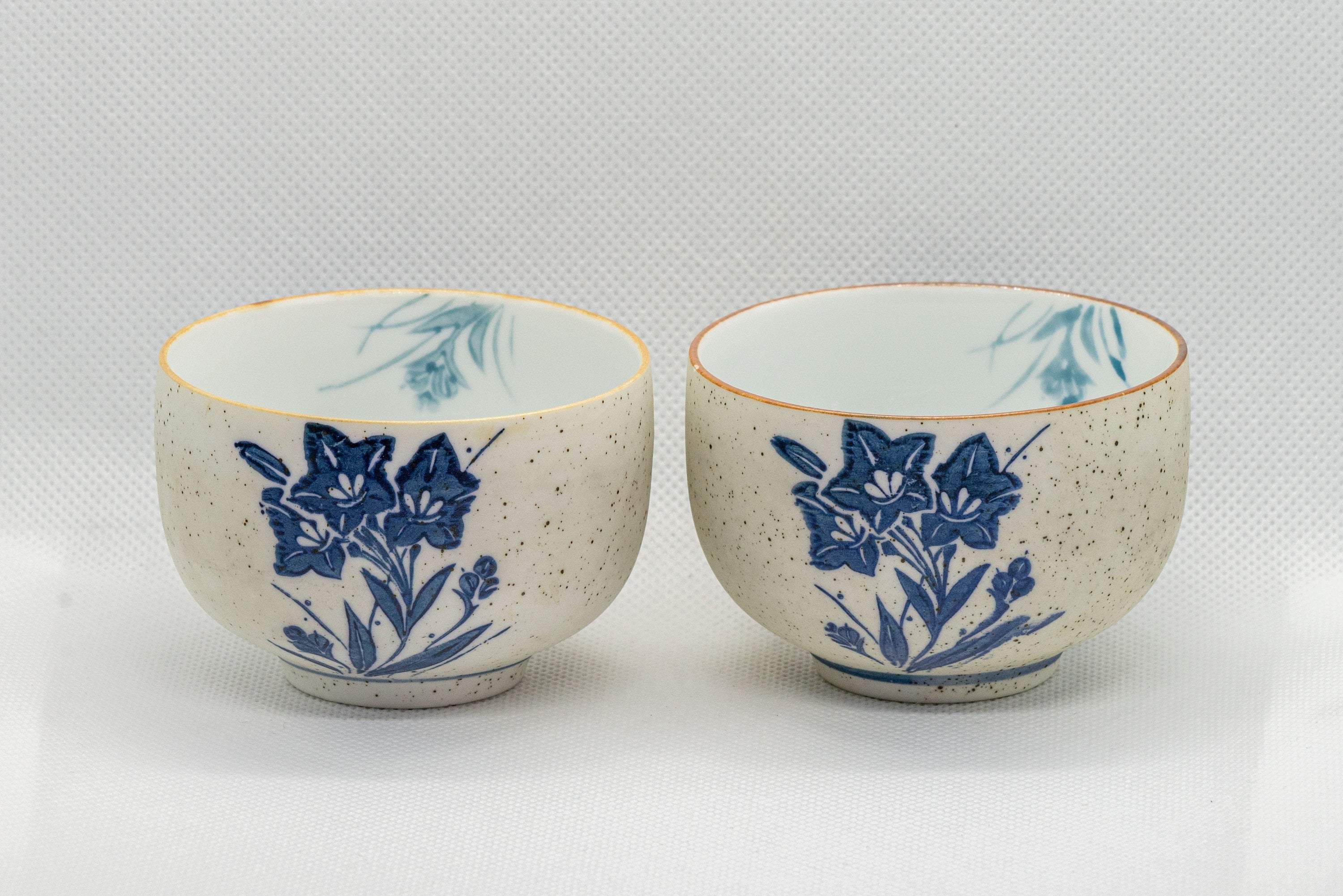 Japanese Teacup Pair - Classic blue and white yunomi - 110ml - Tezumi