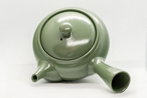 Japanese Kyusu - Green Tokoname Maple Leaf Momiji Obi-ami Teapot - 350ml - Tezumi