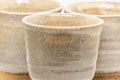 Japanese Teacups - Set of 3 Beige Hagi-yaki Yunomi - 130ml - closeup of the three teacups grouped together