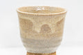 Japanese Teacups - Set of 3 Beige Hagi-yaki Yunomi - 130ml - front closeup of a single teacup