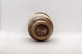 Tezumi — Japanese Teacup - Brown White Glazed Guinomi - 75ml — tipped to show the interior