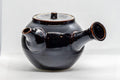 Japanese Kyusu - Tenmoku Maru-gata Arita-yaki Teapot - 400ml - side profile showing the side handle and spout