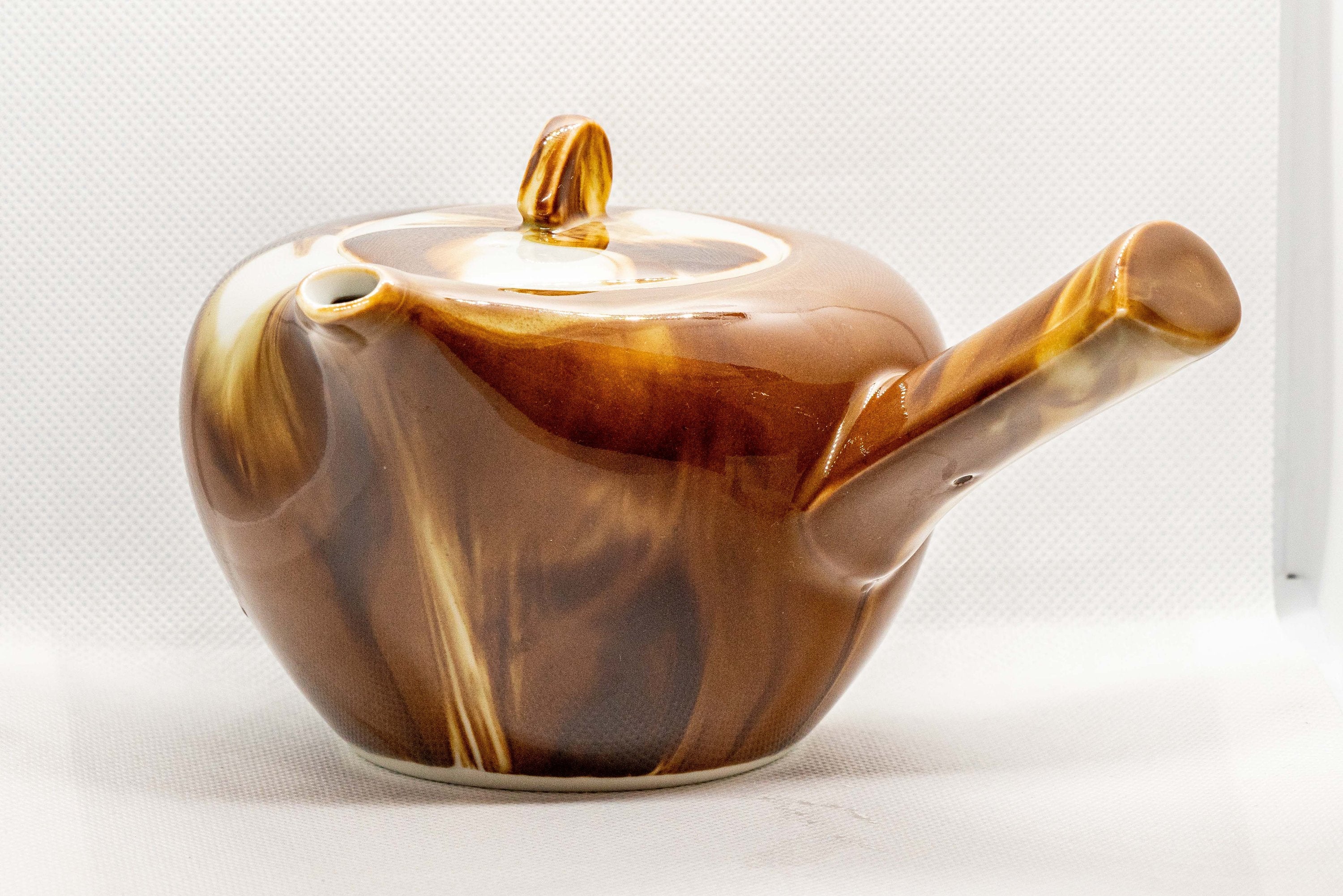 Japanese Kyusu - Marbled Porcelain Debeso Teapot - 500ml - Tezumi