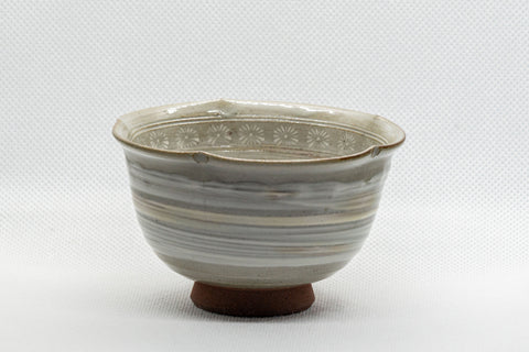 Tezumi — Japanese Teacup - Hakeme Momo-gata Yunomi - 120ml — three-quarter view