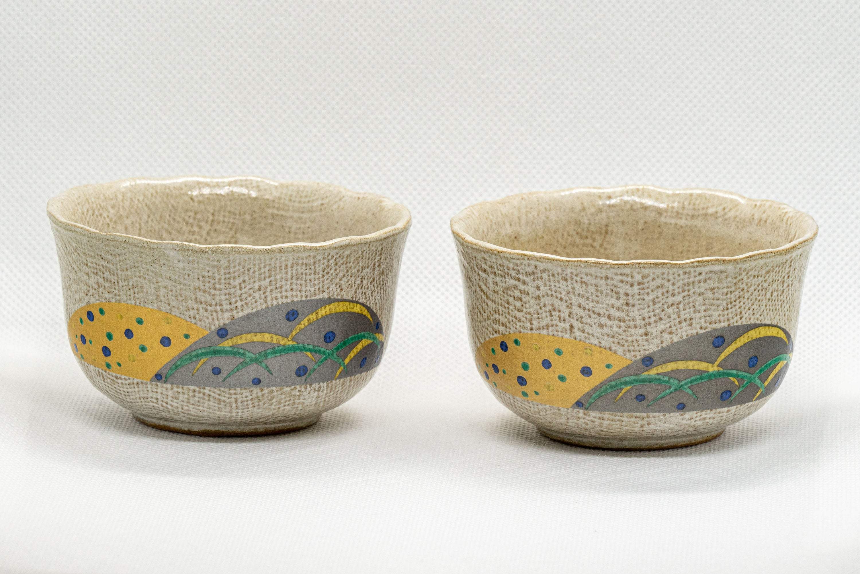 Japanese Teacups - Pair of Glazed Yunomi - 120ml