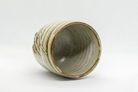 Japanese Teacup - Spiral Tsutsu-gata Yunomi - 170ml - tilted view showing the interior