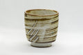 Japanese Teacup - Spiral Tsutsu-gata Yunomi - 170ml - side view showing the spiral grey-brown glaze