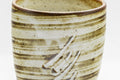 Japanese Teacup - Spiral Tsutsu-gata Yunomi - 170ml - closeup of the spiral-glazed exterior
