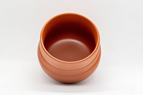 Japanese Teacup - Spiral Tokoname-yaki Yunomi - 135ml - tilted view showing the interior