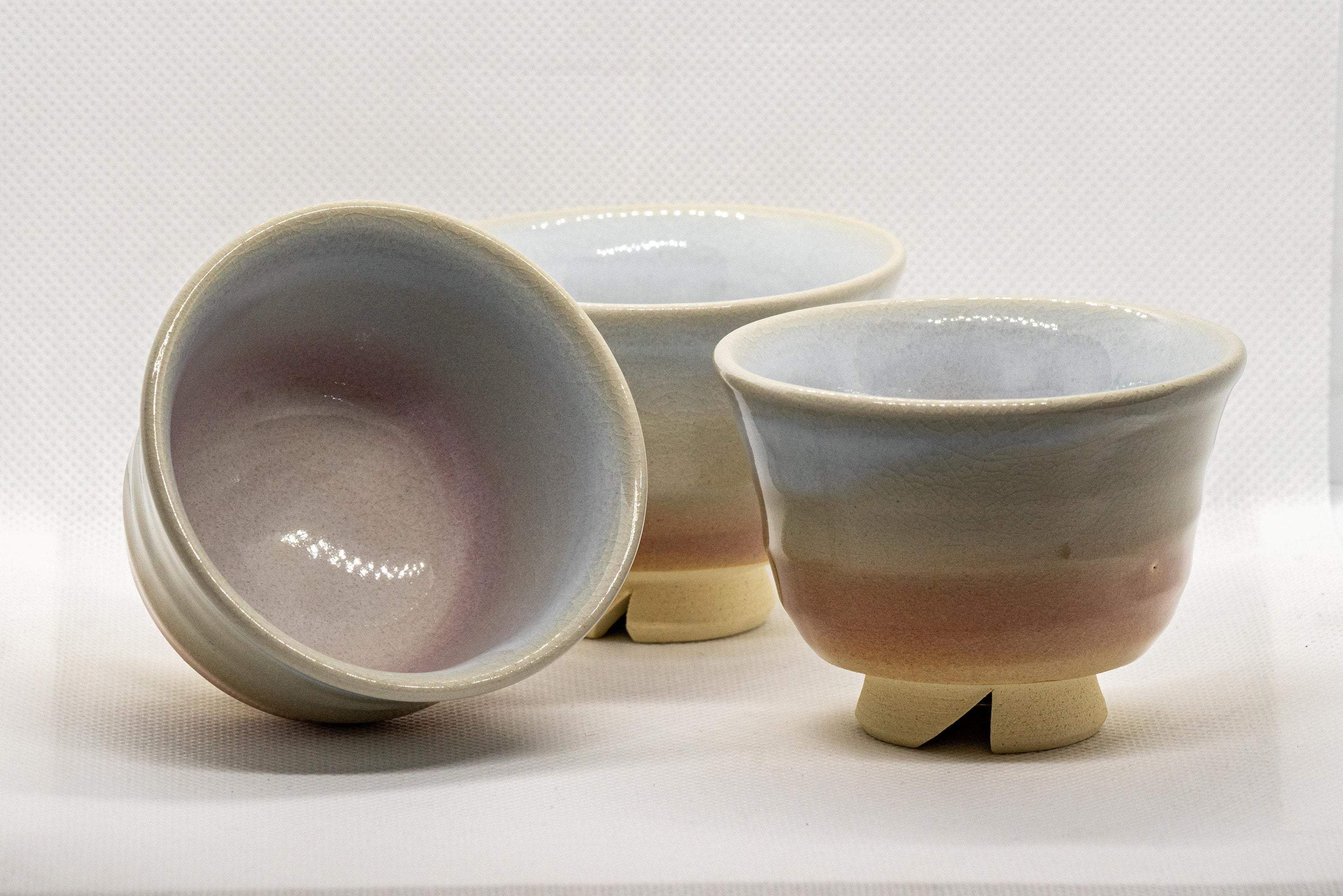 Japanese Teacups - Set of 3 天龍窯 Tenryuu Kiln Hagi-yaki Senchawan - 95ml