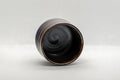 Japanese Teacup - Tenmoku Glazed Tsutsu-gata Yunomi - 65ml - top-down view into the dark interior