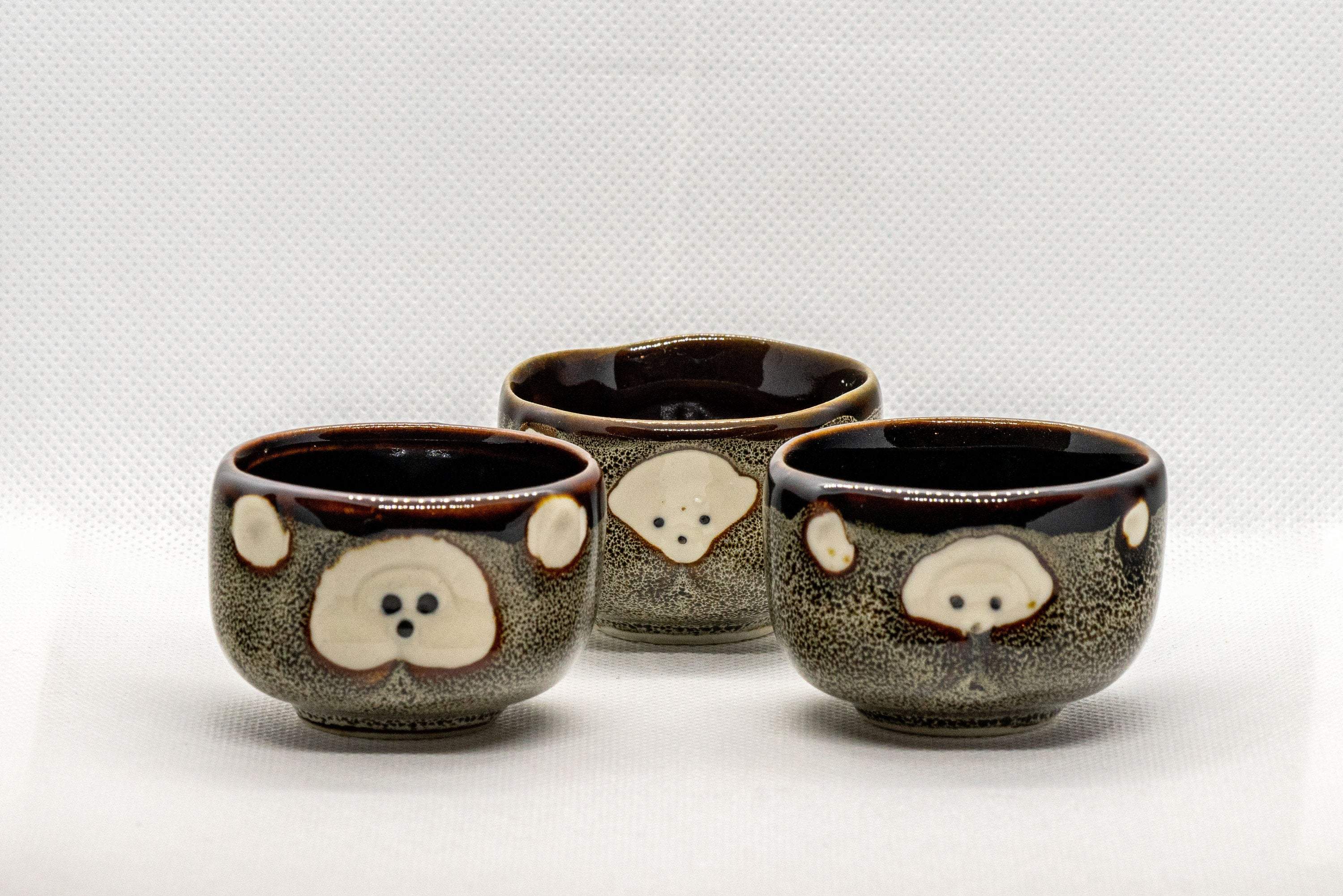 Japanese Teacups - Set of 3 Porcelain Guinomi - 40ml