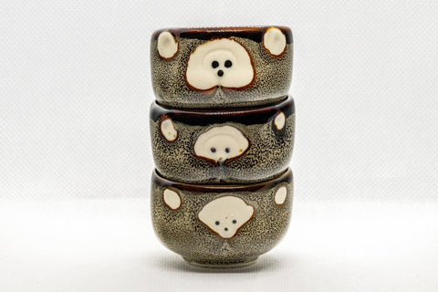 Japanese Teacups - Set of 3 Porcelain Guinomi - 40ml