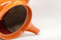 Japanese Kyusu - 富仙窯 Fusen Kiln Tokoname-yaki Teapot - 315ml - closeup of the spout and brick-red shudei clay body