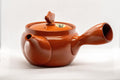 Tezumi — Japanese Kyusu - Year of the Pig Tokoname-yaki Teapot - 310ml — side view with the lid and side handle