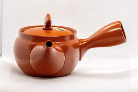 Tezumi — Japanese Kyusu - Year of the Pig Tokoname-yaki Teapot - 310ml — three-quarter view from the opposite side