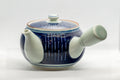 Tezumi — Japanese Kyusu - Blue White Tokusa Arita-yaki - 420ml — three-quarter view