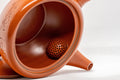 Japanese Kyusu - Tokoname-yaki Debeso Teapot - 260ml - open teapot with lid removed showing the debeso ceramic filter
