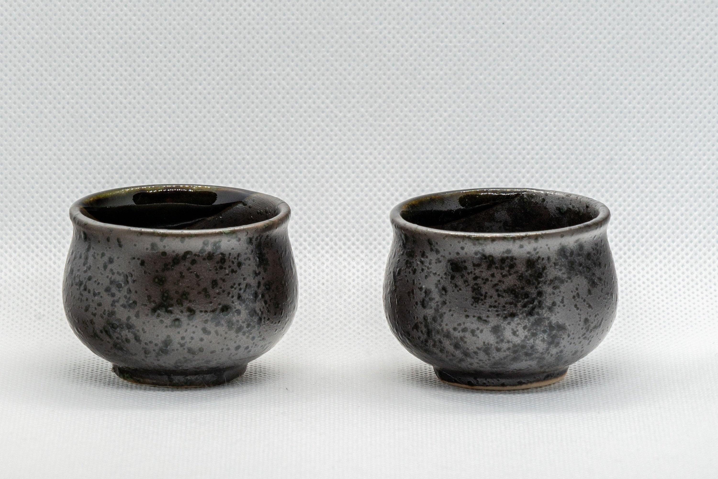 Japanese Teacups - Pair of Metallic Black Guinomi - 40ml - Thumbnail 3