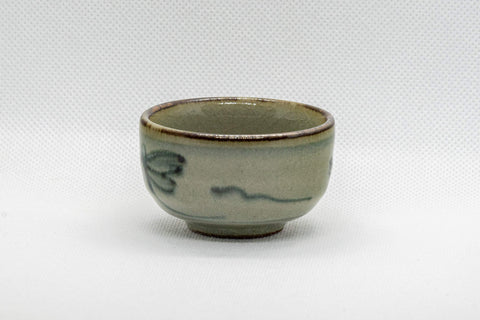 Japanese Teacup - Celadon Dragonfly Wan-nari Guinomi - 45ml