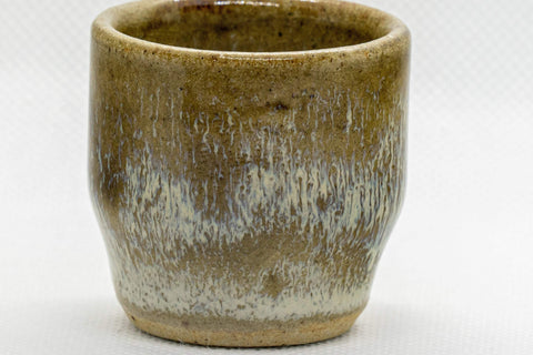 Japanese Teacup - Hare's Fur Guinomi - 30ml - closeup showing the hare's fur glaze detail
