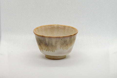 Japanese Teacups - Set of 4 Hare's Fur Glazed Senchawan - 85ml - three-quarter view of a single cup