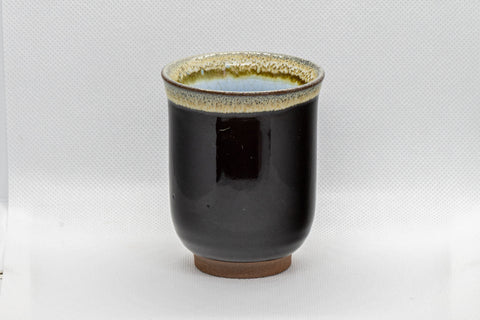 Tezumi — Japanese Teacup - Hare's Fur Glazed Tsutsu-gata Yunomi - 160ml — front view
