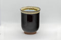 Tezumi — Japanese Teacup - Hare's Fur Glazed Tsutsu-gata Yunomi - 160ml — front view from another angle