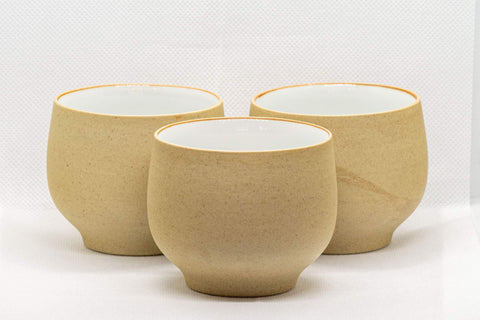 Japanese Teacups - Set of 3 Stoneware Yunomi - 140ml
